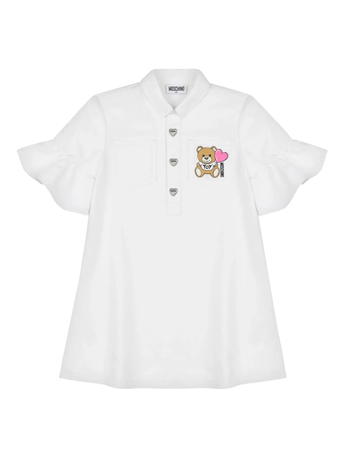 Платье из 100% хлопка Moschino, белый