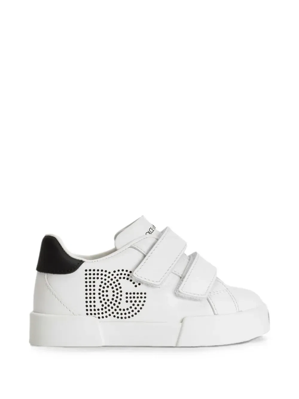 Кожаные кроссовки на липучках Dolce & Gabbana Kids, белый