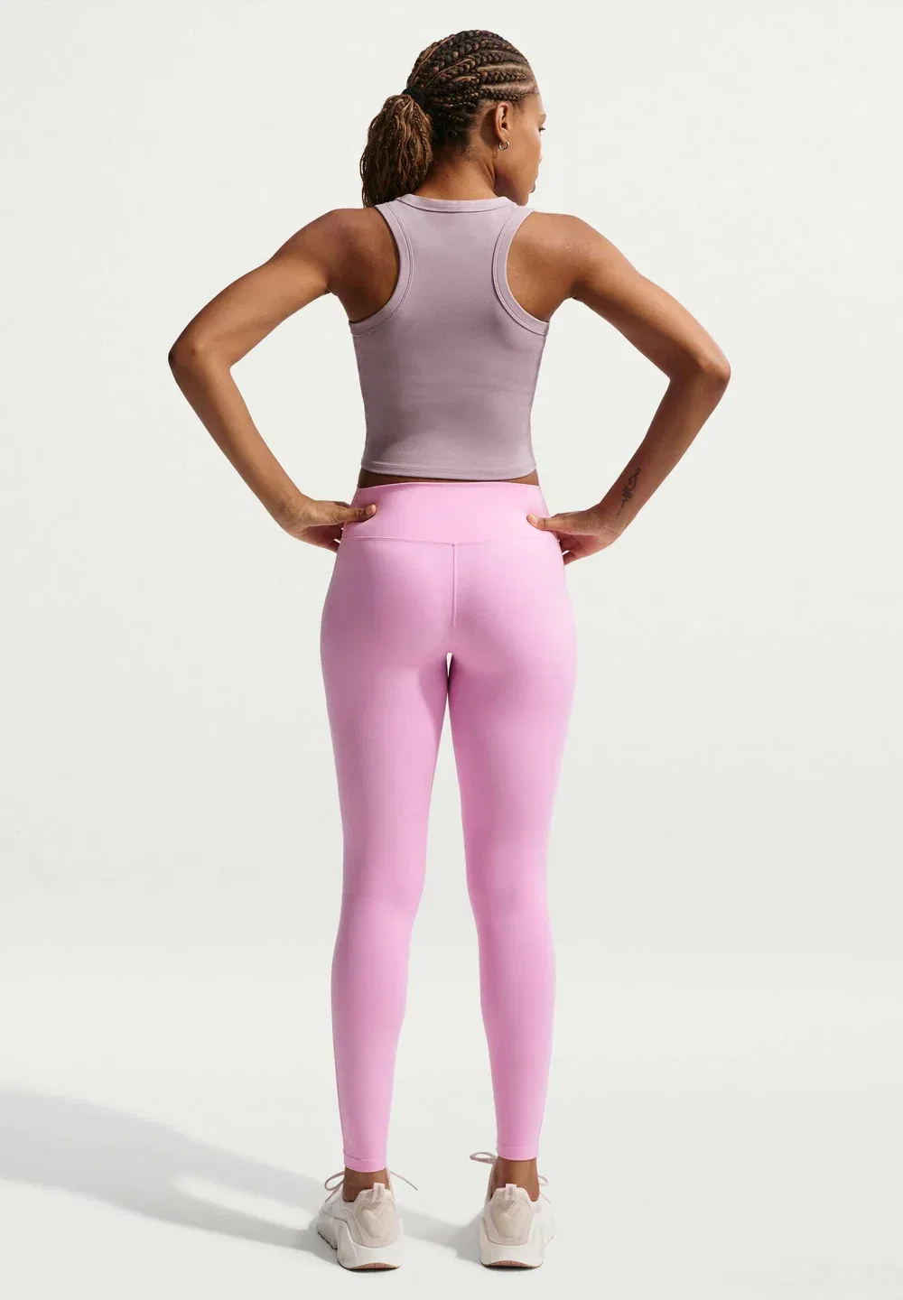 W nk df one hr tight useam - leggings Nike Performance, Pink Rise/White — фото 2