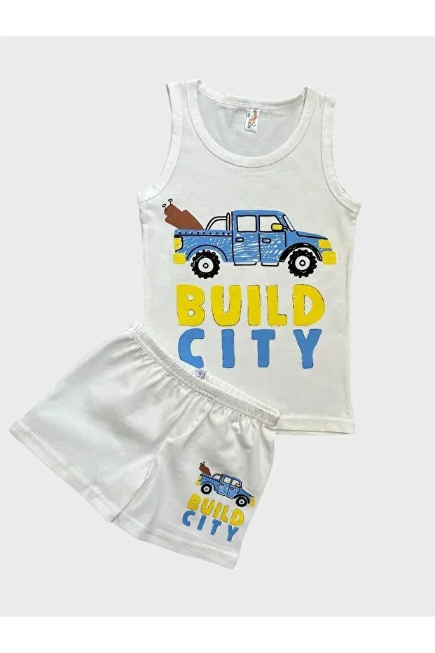 Детский комплект для мальчиков с принтом Boxer Shorts Elmas Kids, White