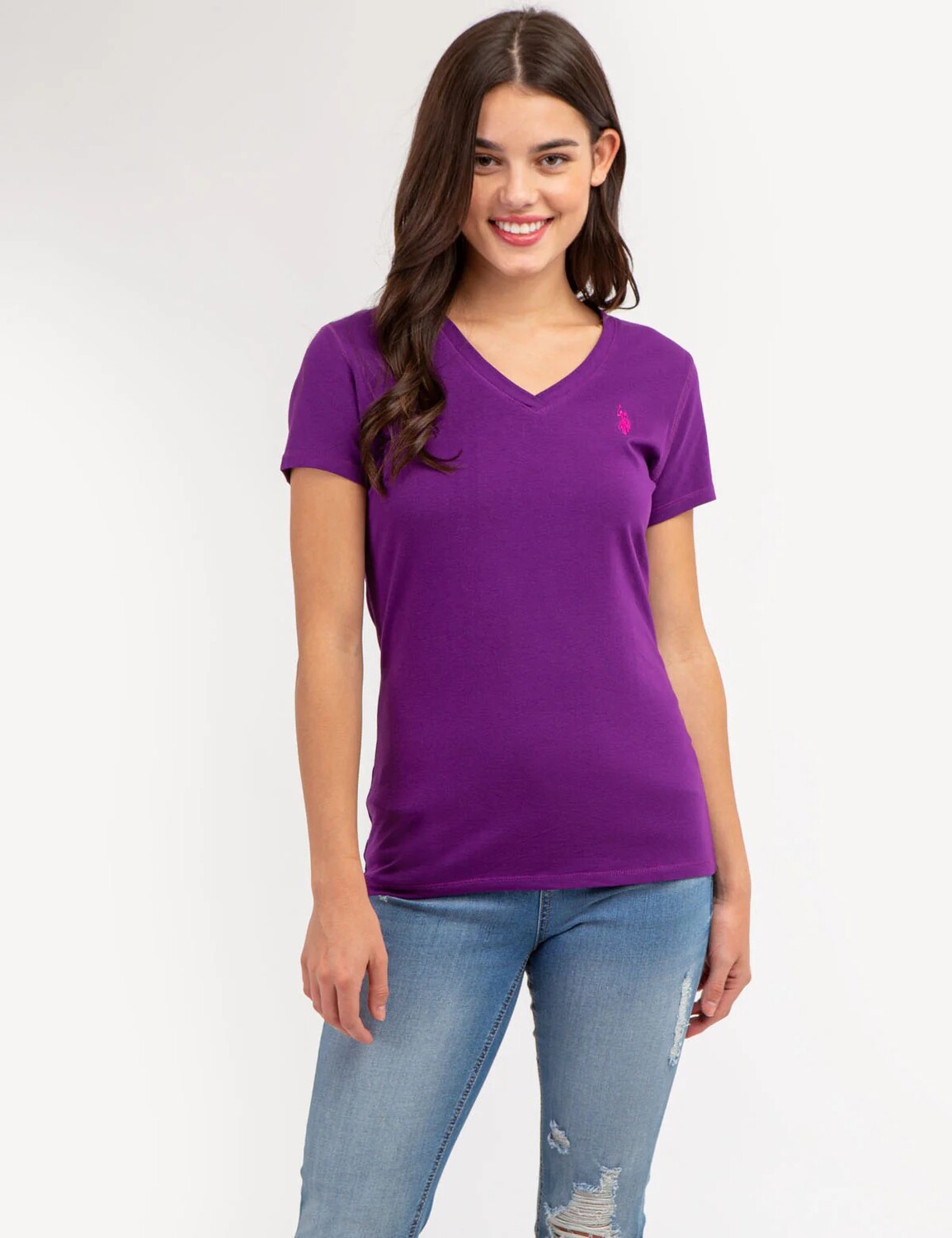 

Футболка U.S. Polo Assn. V-neck, фиолетовый