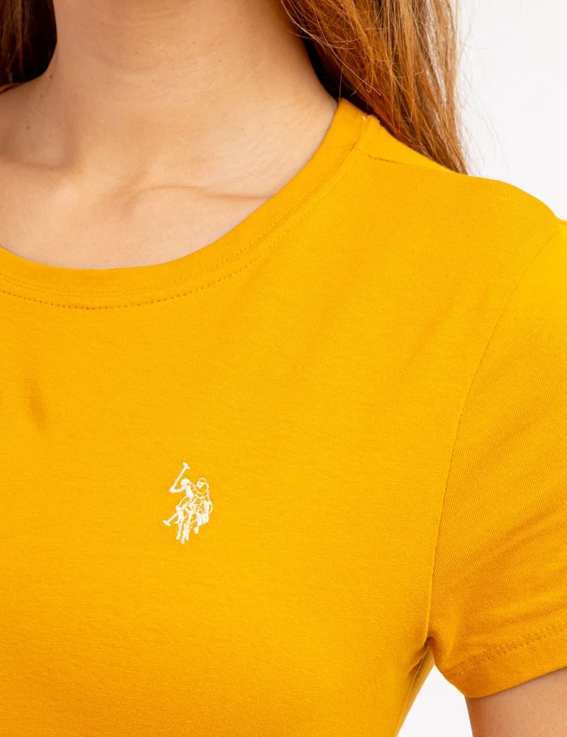 Женская футболка U.S. Polo Assn. Crew Neck, золотой — фото 3