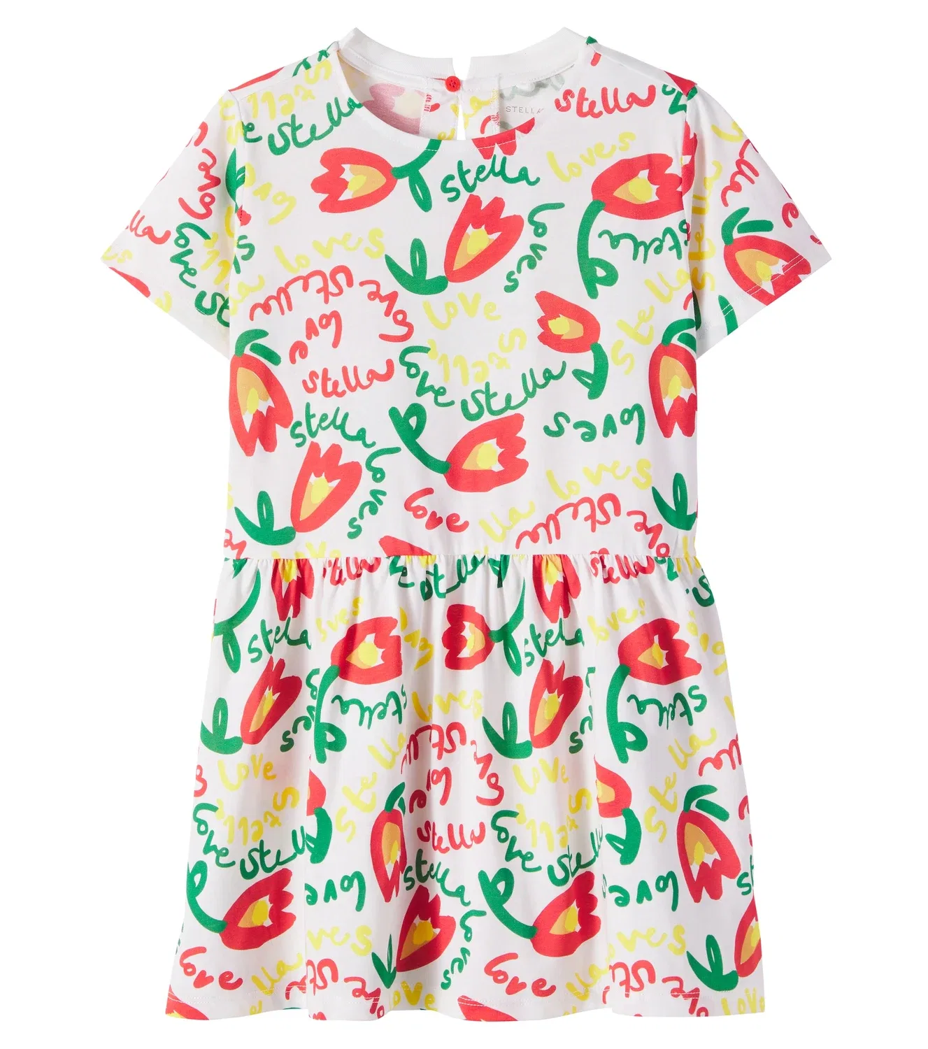 Платье-футболка с принтом Stella Mccartney Kids, белый