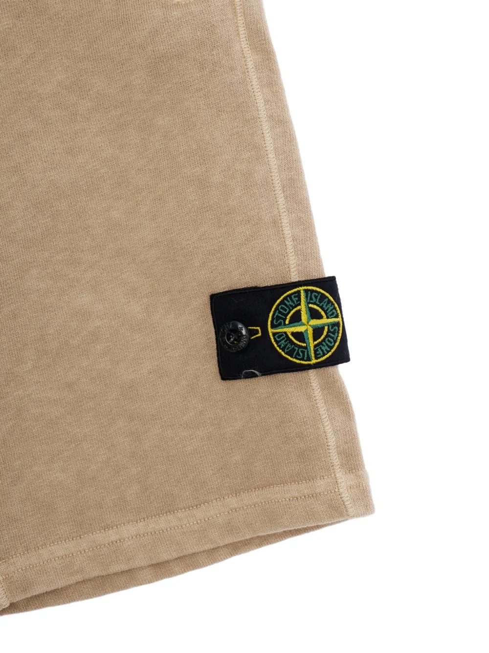 Шорты с нашивкой-логотипом Stone Island Junior, бежевый — фото 3