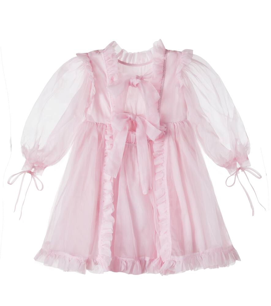 Платье из шелкового органа с бантовыми деталями Petite Amalie, Ice Pink — фото 3