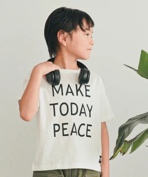 Детская футболка ZERO standerd MAKE TODAY PEACE белая