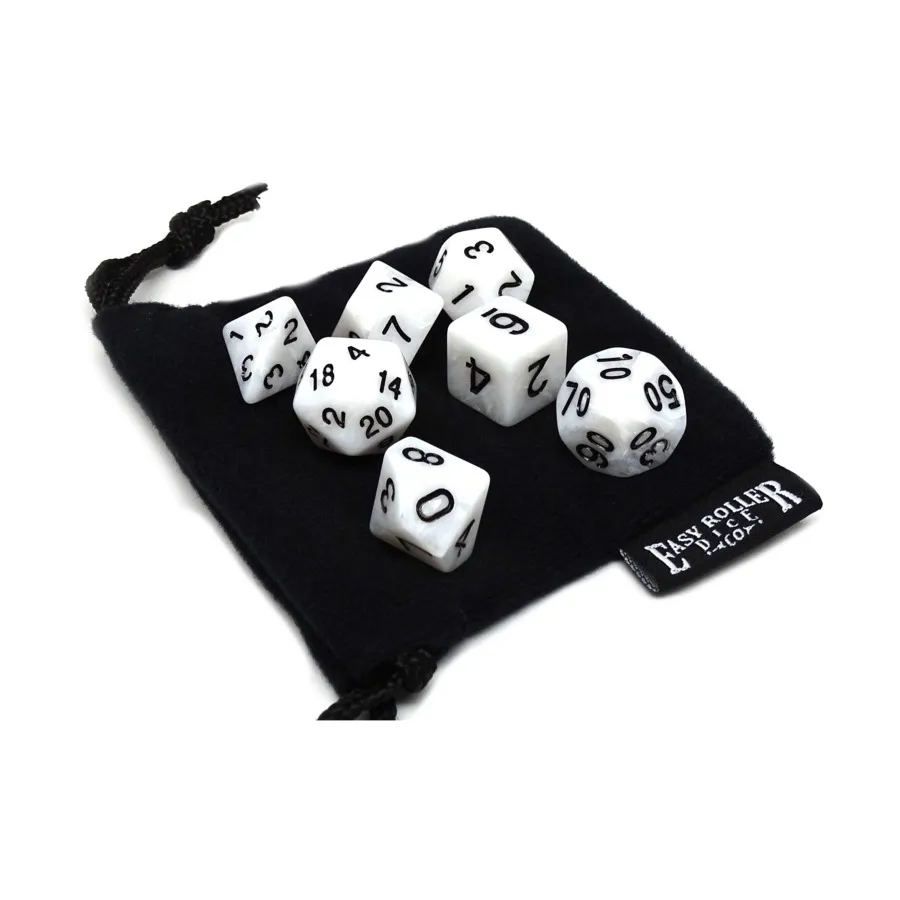

Белый ископаемый с черным (7), Dice - 7 Piece Poly Sets - Fossil/Granite (Easy Roller Dice)