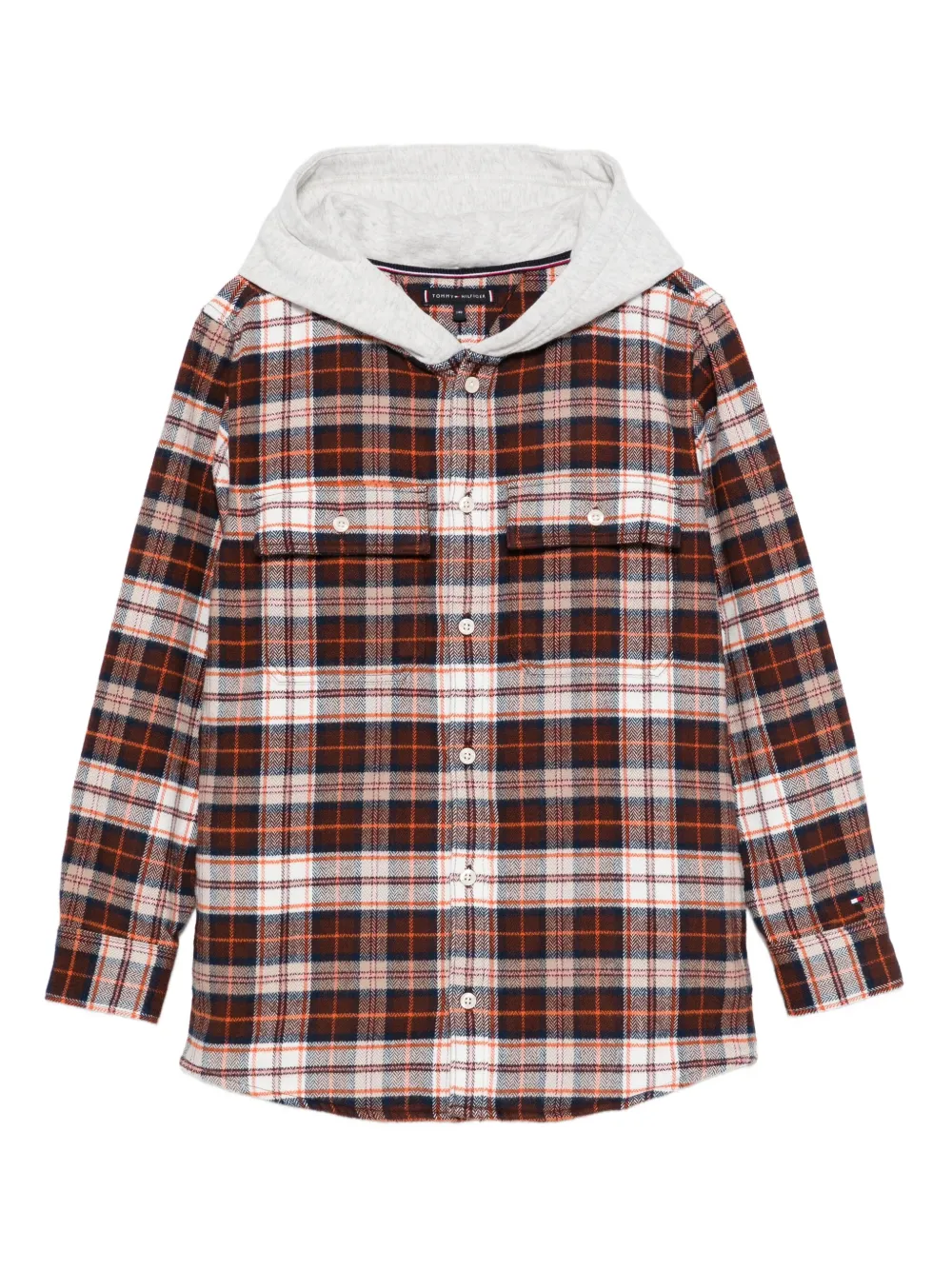 

Клетчатая рубашка с капюшоном Tommy Hilfiger Junior, красный