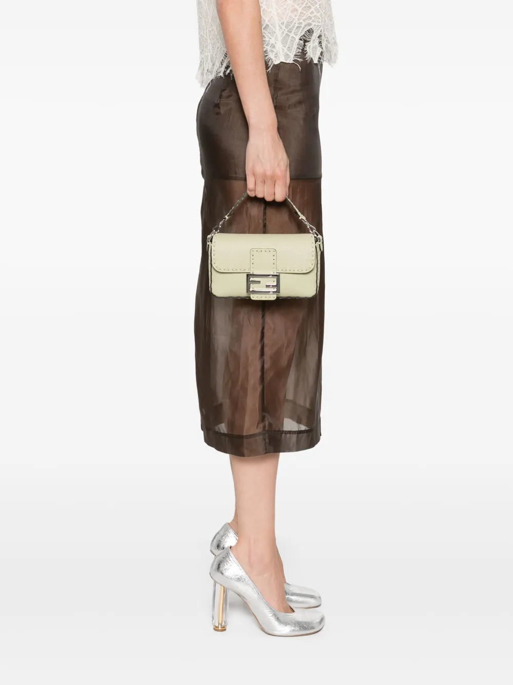 

Мини-сумка через плечо Baguette FENDI, зеленый