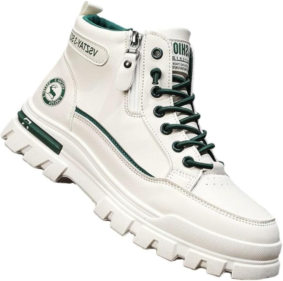 

Мужские модные кроссовки - повседневные и стильные, с толстой подошвой, противоскользящие и прочные, с теплой искусственной кожей для всех сезонов Generic, бежевый