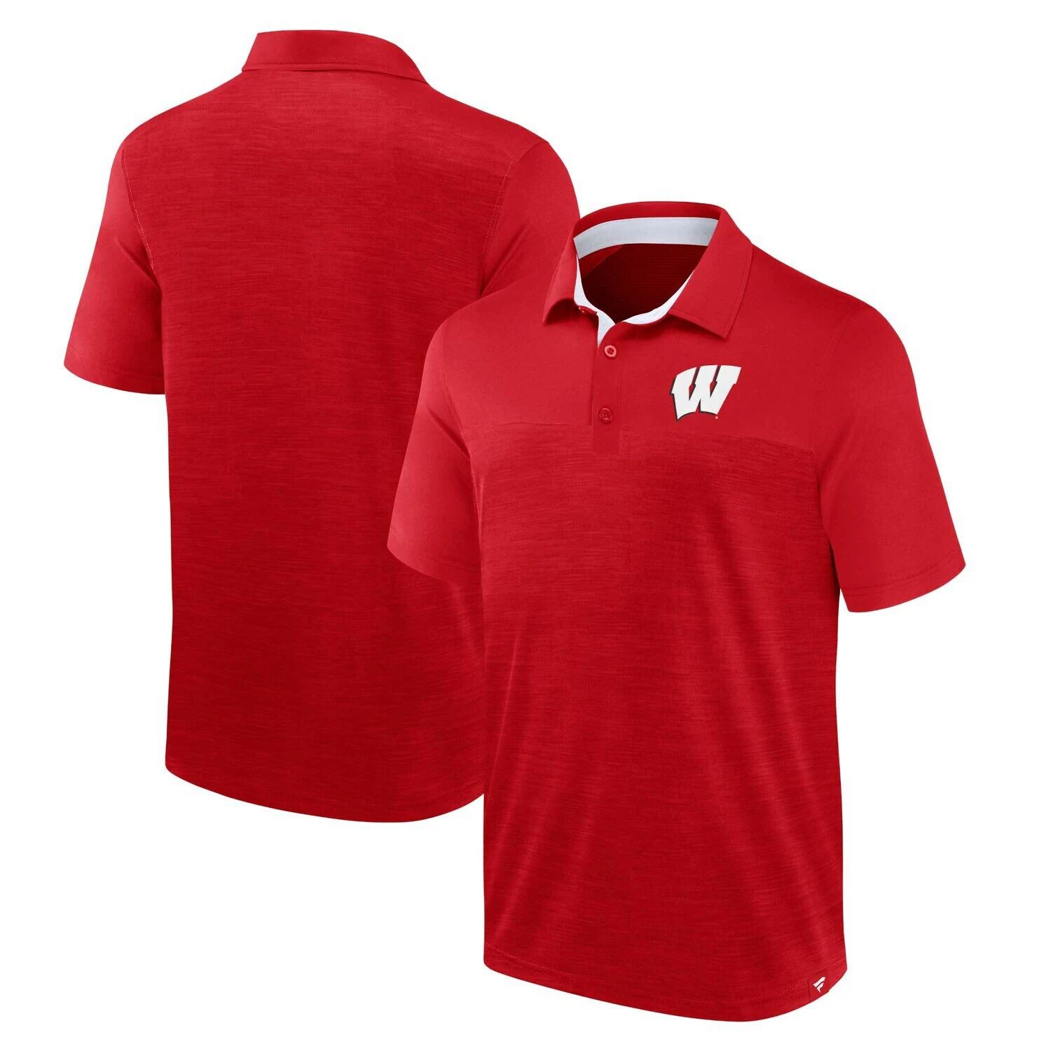 

Мужская классическая рубашка-поло с фирменным логотипом Heather Red Wisconsin Badgers Homefield Fanatics