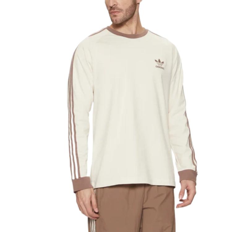 Футболка Adidas Adicolor Classics 3 Stripes с длинными рукавами Adidas Originals, бежевый — фото 2