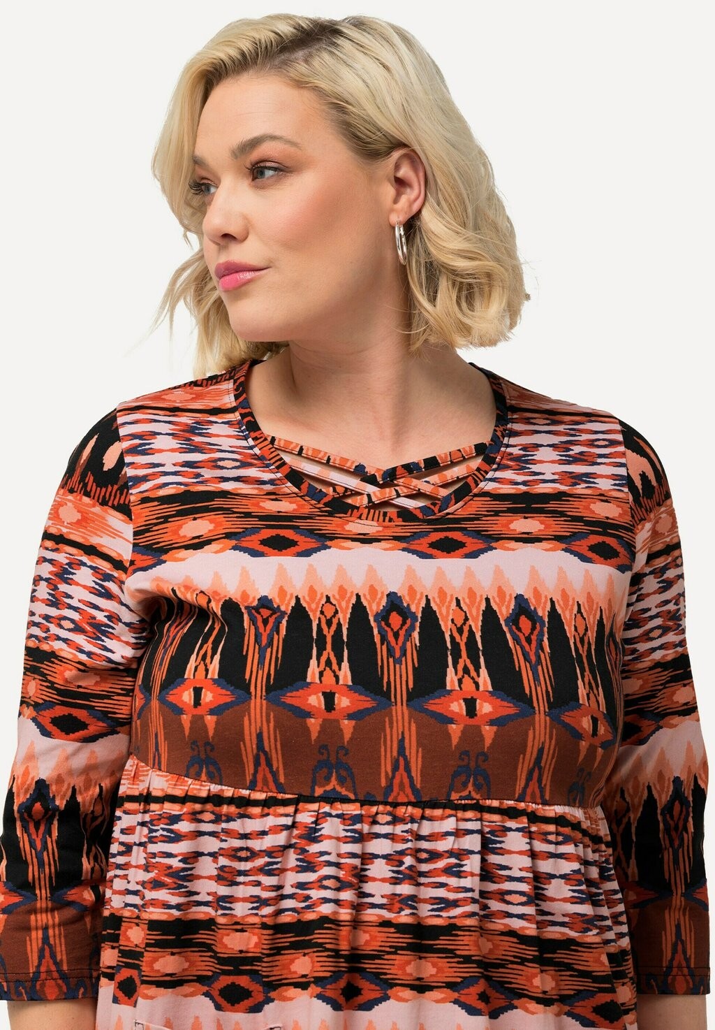 

Платье из джерси ETHNIC PRINT EMPIRE A-LINE POCKET Ulla Popken, черный