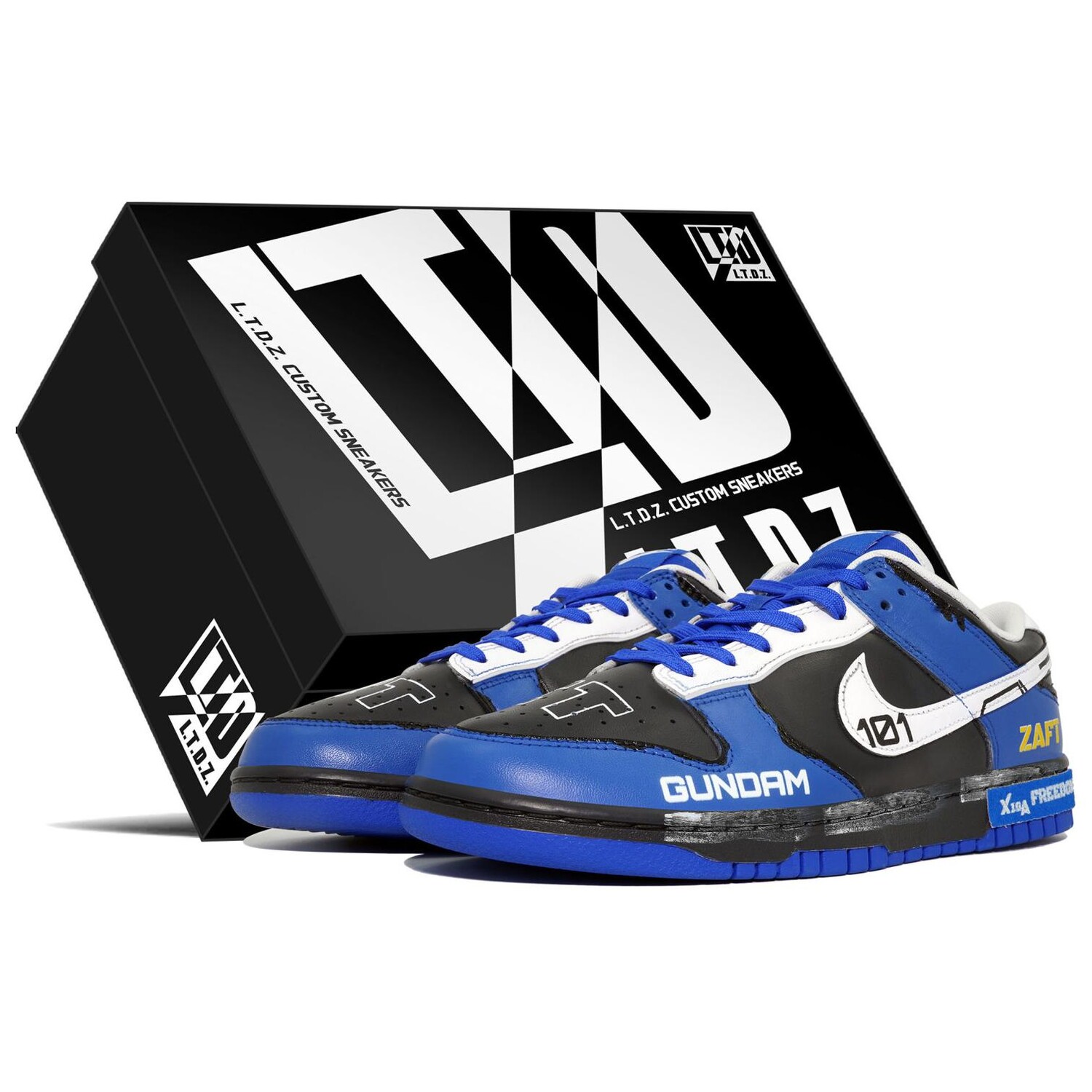 

Кроссовки Nike Dunk Skateboarding Shoes Men Low-top Black/white/blue, синий