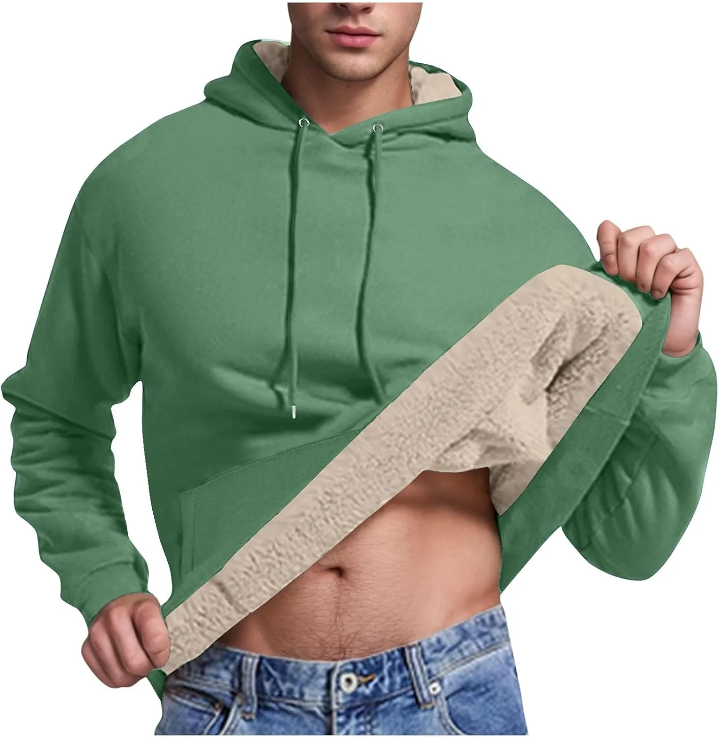 

Мужской худи с подкладкой Sherpa и передним карманом (S-3XL) AGWOLF