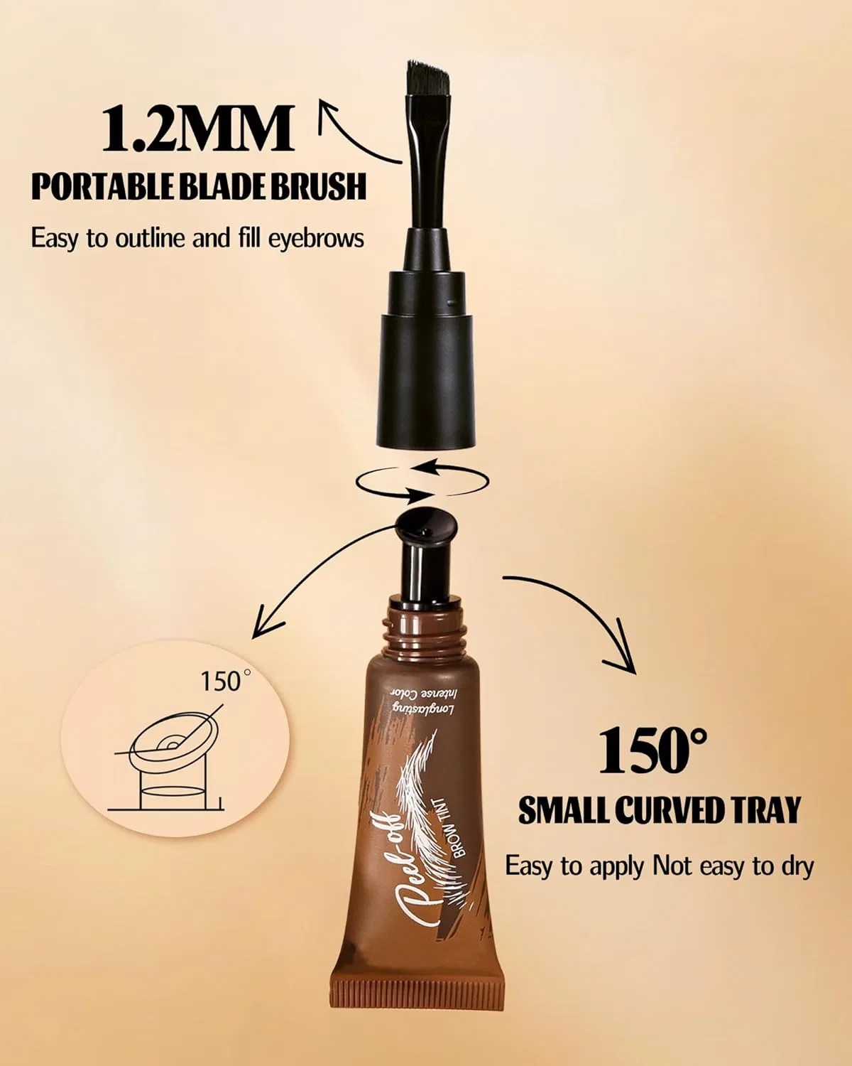 Гель для бровей Tattoo Eyebrow Gel, набор 2 шт, 6.8 мл, оттенок 05 Black, LYSdefeu — фото 3