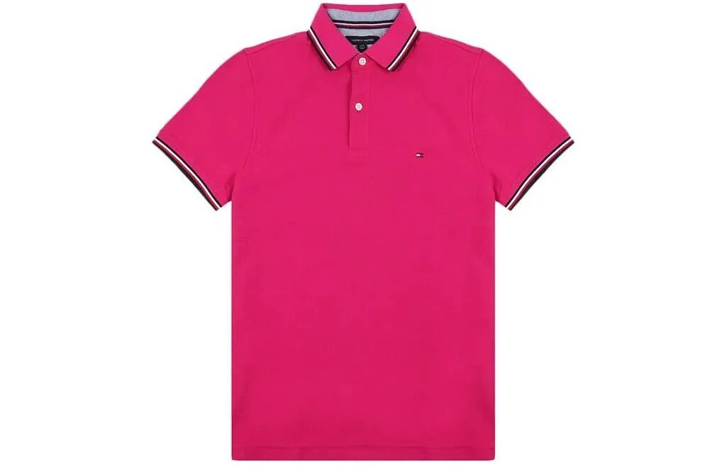 Футболка-поло из органического хлопка Tommy Hilfiger, розовый красный