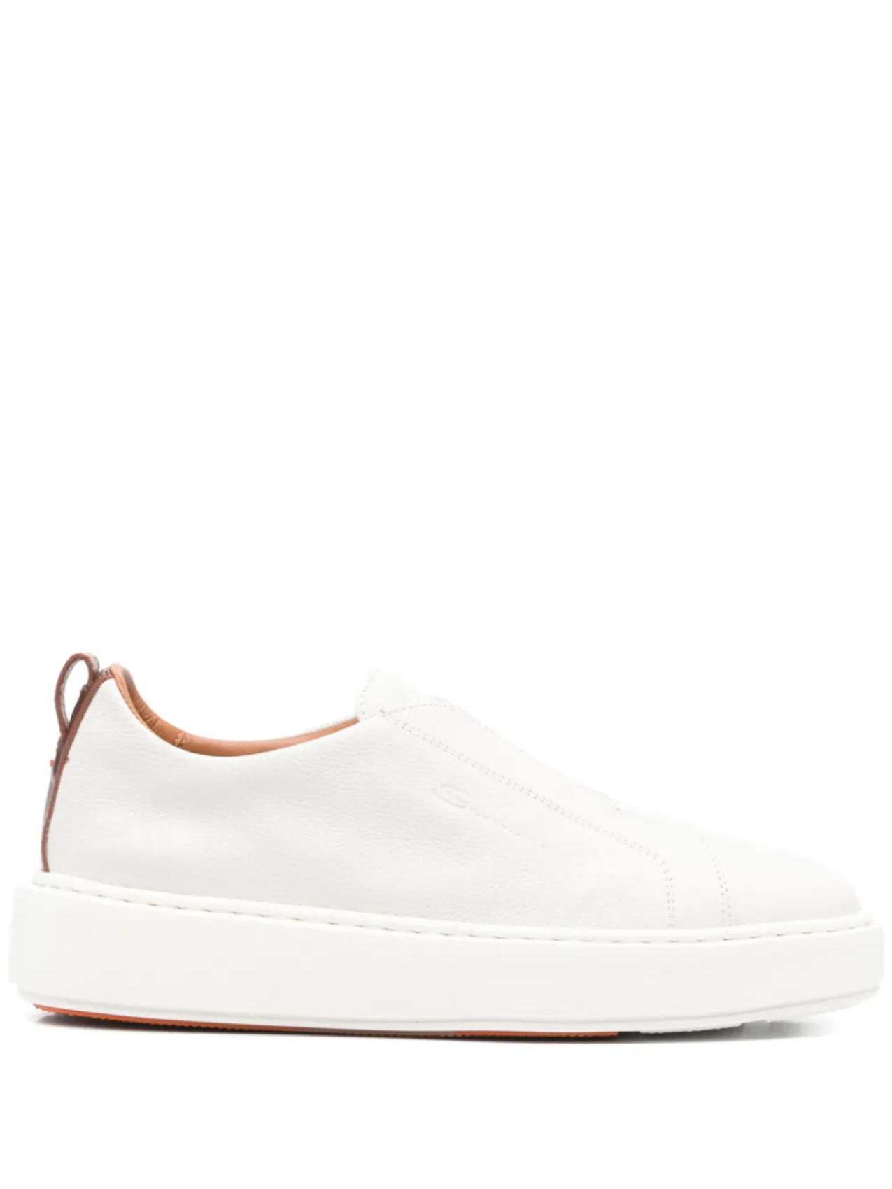 Кожаные кроссовки без застежек Santoni, серый