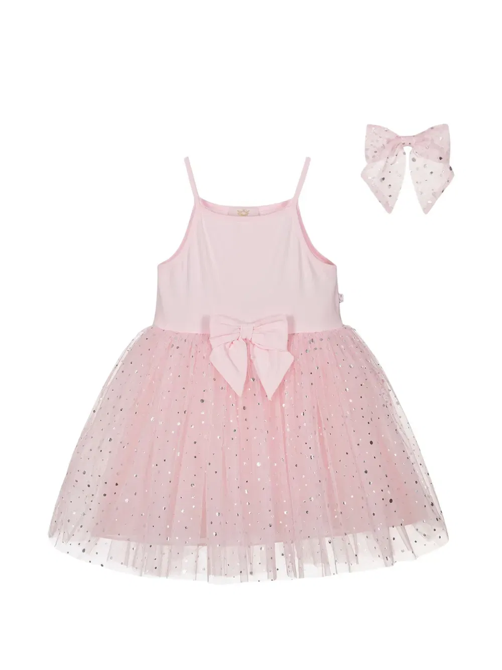 Комплект из заколки для волос и платья с бантом Cacharel Kids, розовый