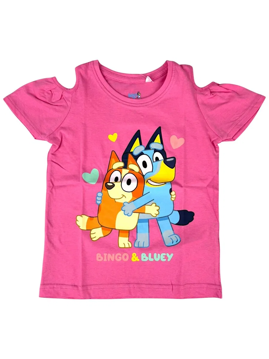 Футболка Bluey & Bingo, розовая
