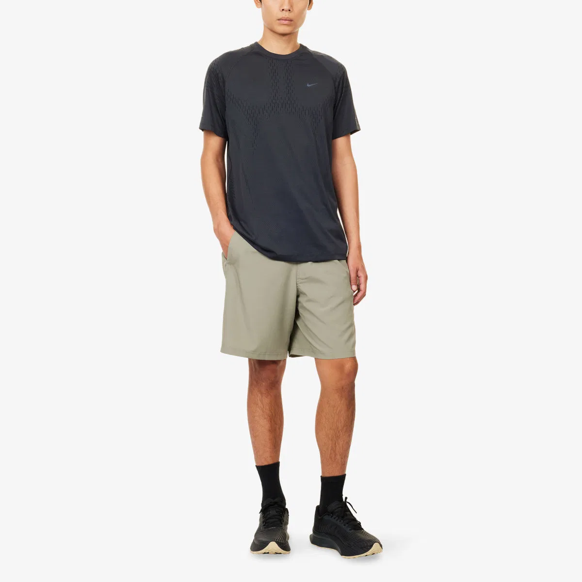 Футболка Dri-fit adv с круглым вырезом, изготовленная из эластичной ткани Nike, черный — фото 2