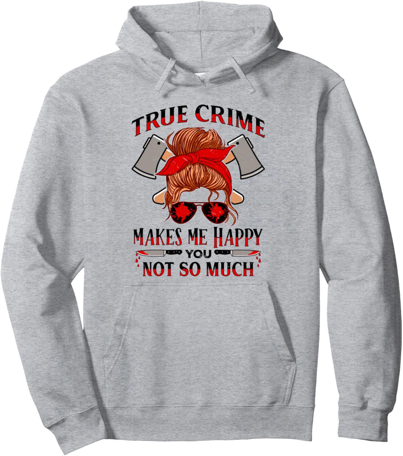 

Забавная толстовка для любителей криминальных сериалов и драм True Crime Fan Murder Mystery Designs, серый