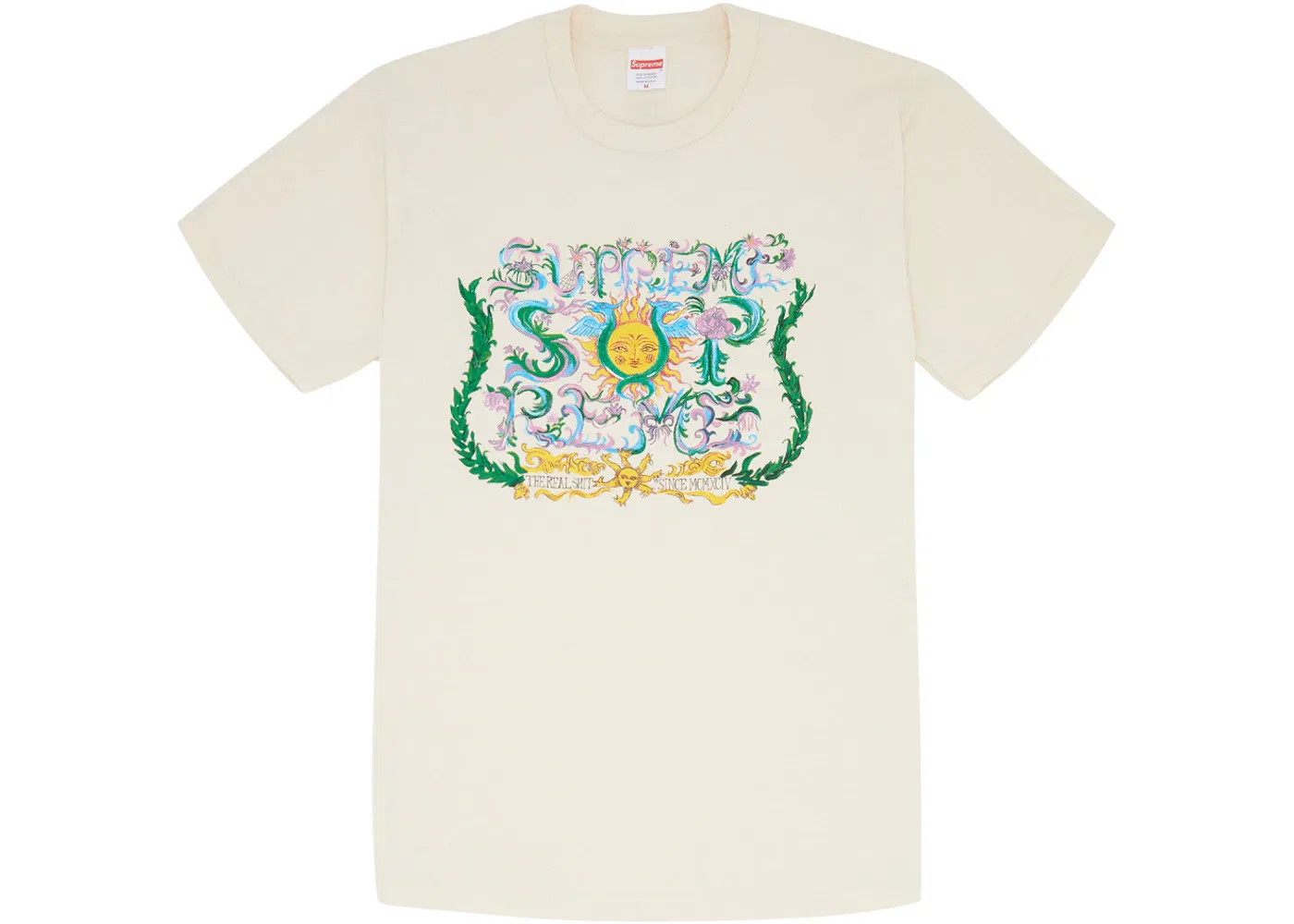 Мужская футболка с принтом Supreme Crest Tee, натуральный