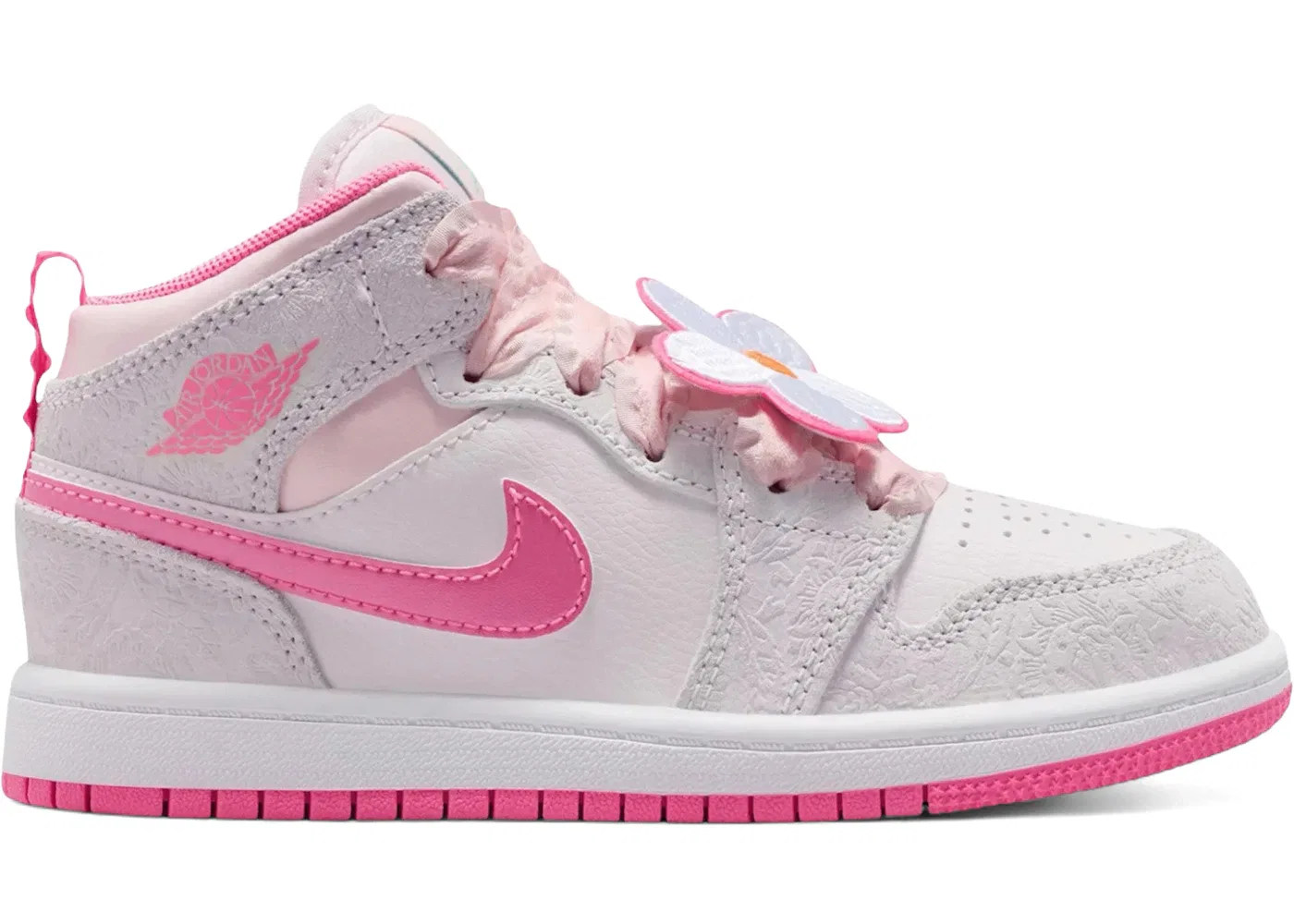 Детские кроссовки Lifestyle Jordan 1 Mid SE Spring Flowers Jordan, Vast Grey/Sail/Pink Bloom/Pink Glow