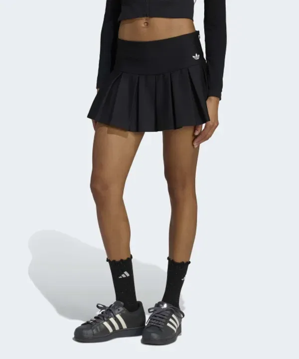 Юбка-мини спортивная низкая посадка, Adidas, черный