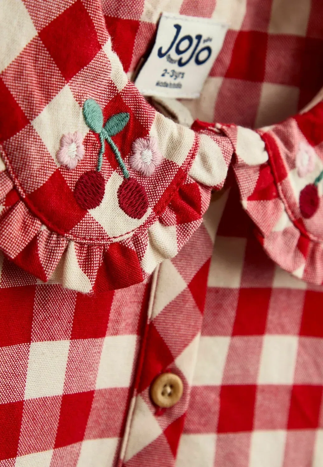 Платье с карманом в форме сердца - платье-рубашка Jojo Maman Bébé, Red Gingham — фото 4