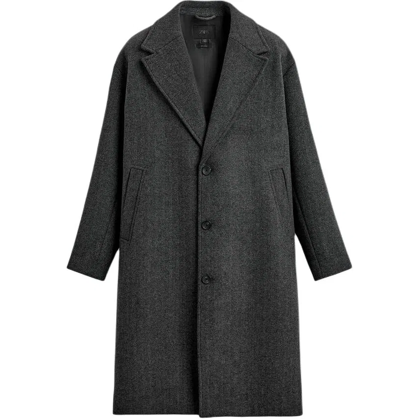 Мужское пальто Coal Gray Suit Collar Moderate ZARA, Coal Gray