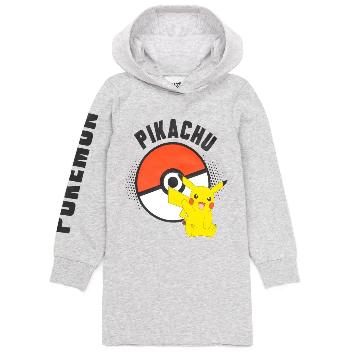 Детское худи с принтом Pikachu для девочек Pokemon, Grey — фото 2