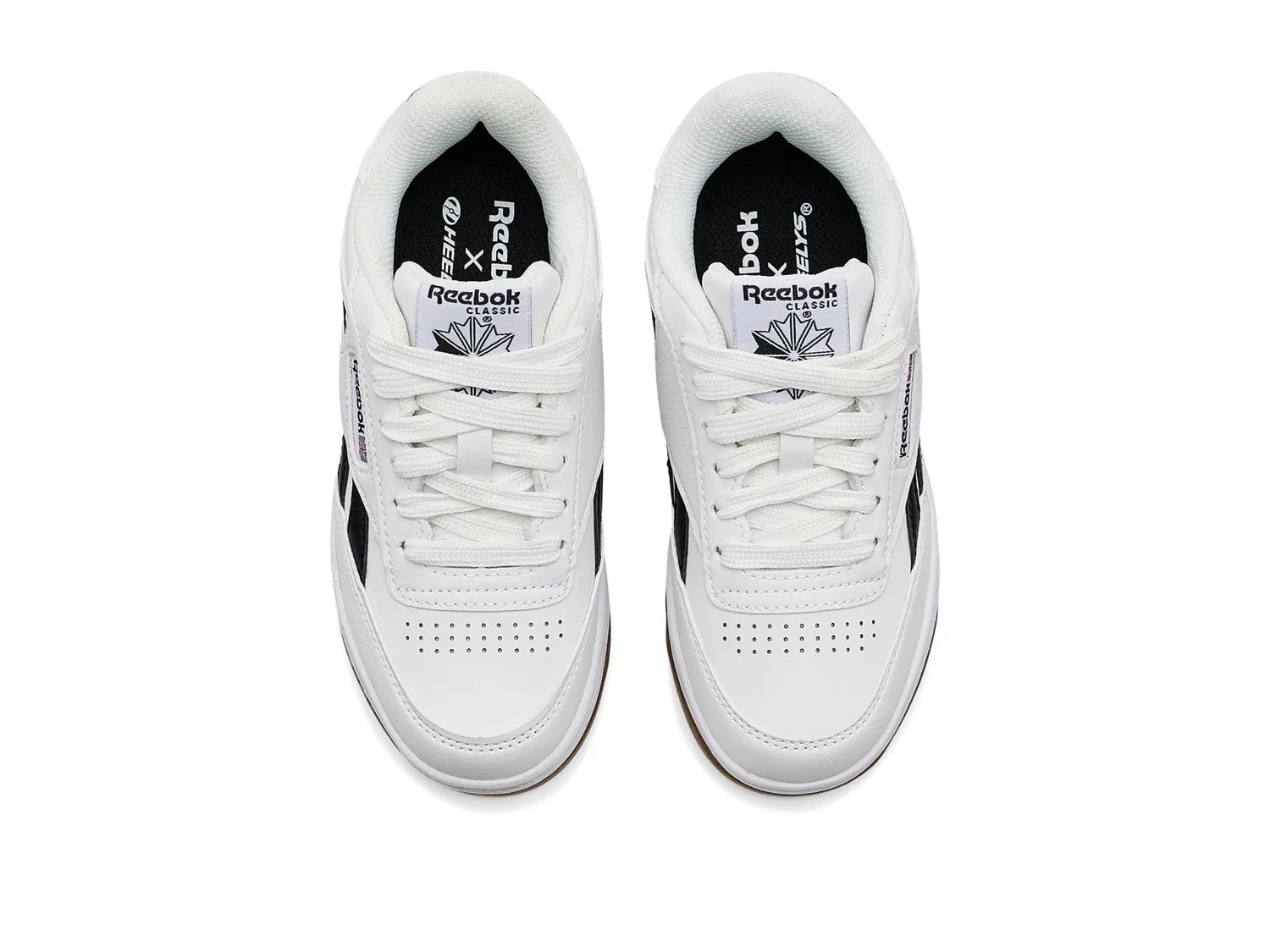 Кроссовки Reebok Club C (для маленьких и больших детей) Heelys, White/Black/Gum — фото 3
