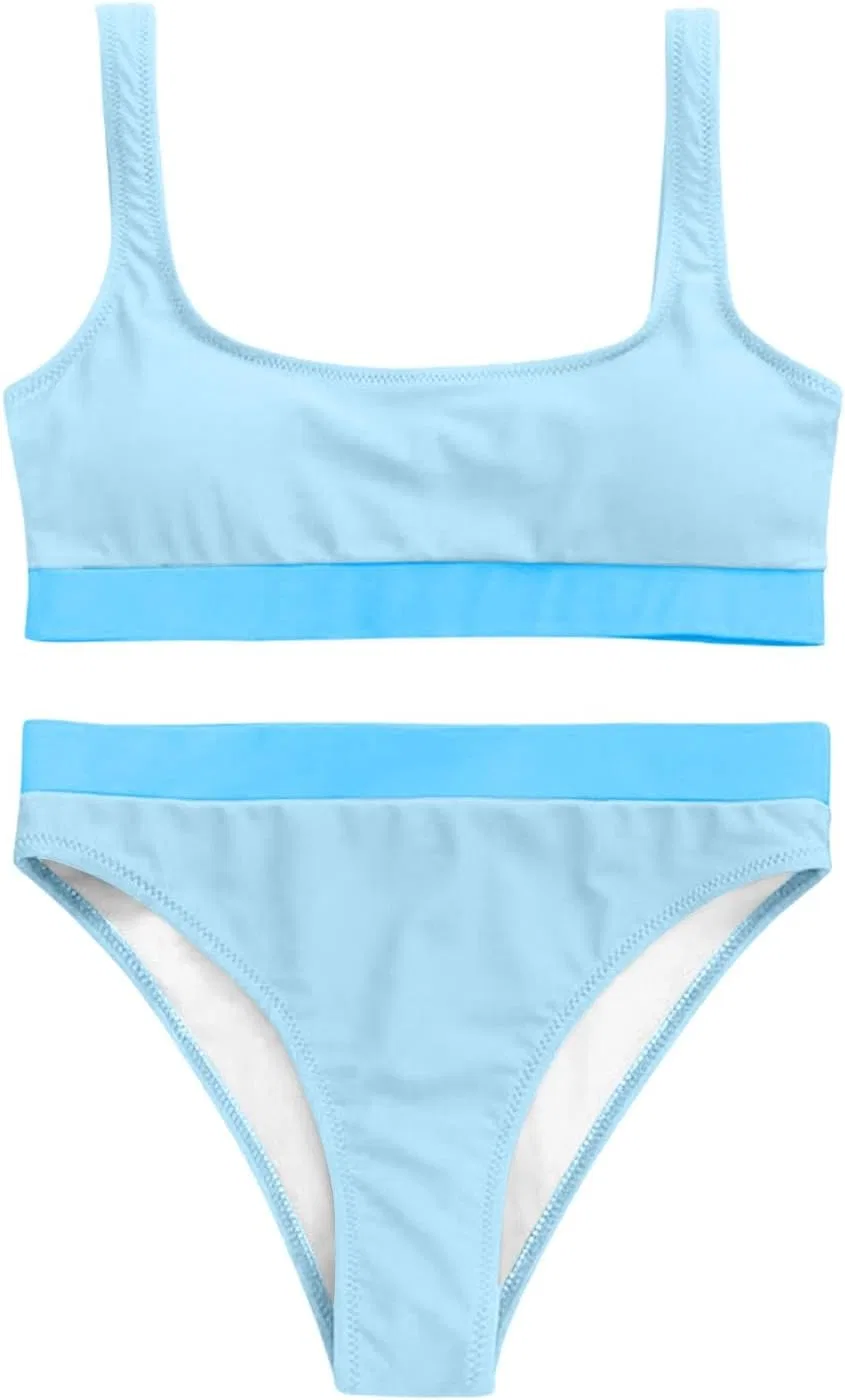 Женский танкини с цветочным принтом WKAfDzxUr, Sky Blue — фото 4