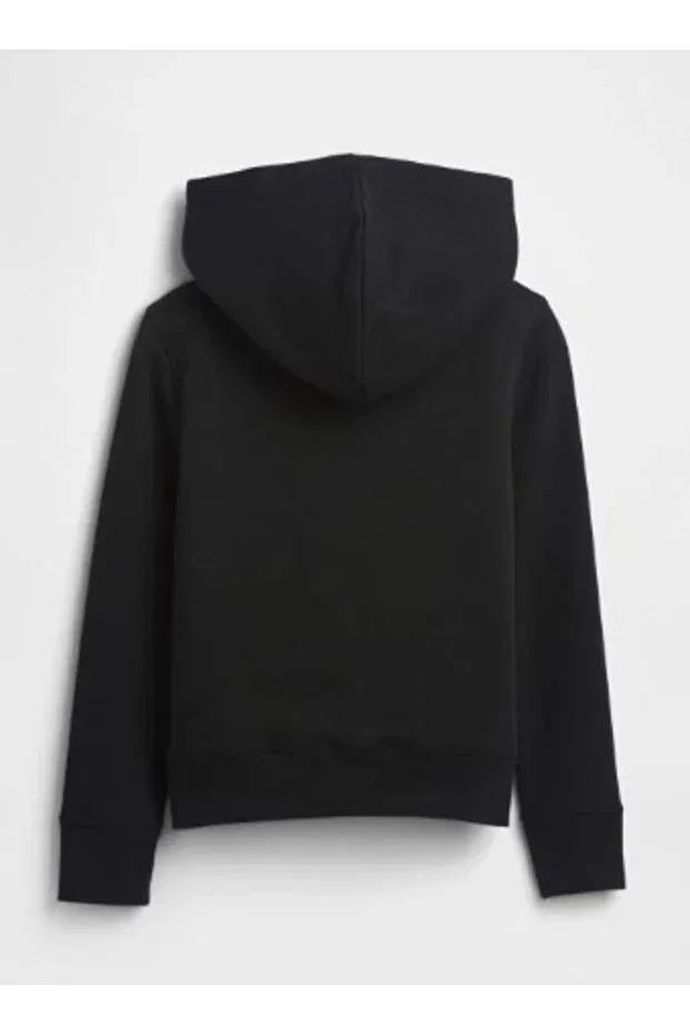 Детское зимнее пальто для девочек с капюшоном V-Logo Heritage Sherpa Gap Kids, Black — фото 3