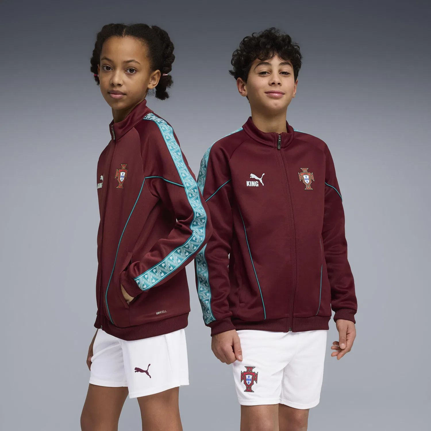 Детская куртка с длинным рукавом KING Anthem Jacke Puma, Rot Blau — фото 2