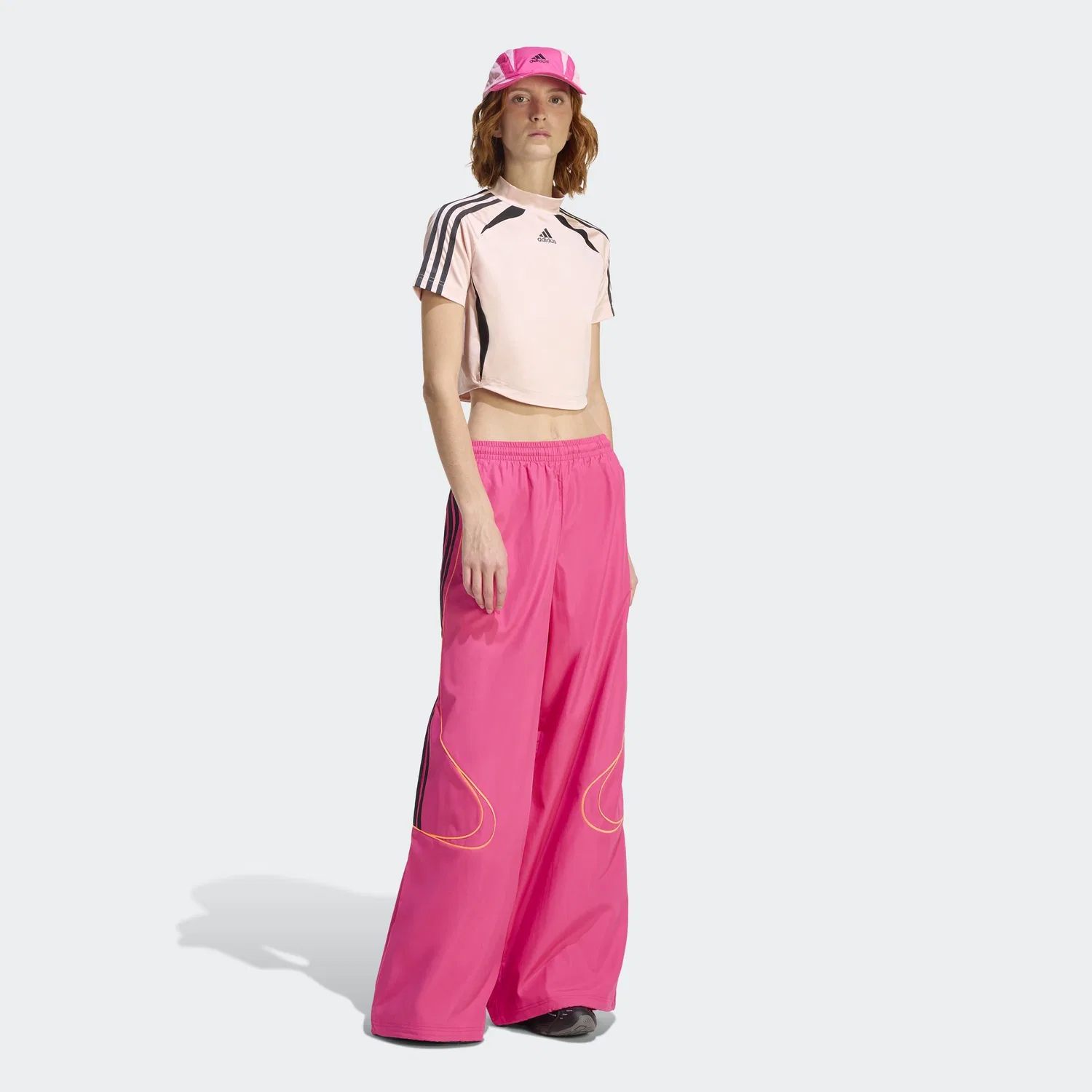 Широкие брюки Adidas Originals розового цвета — фото 4
