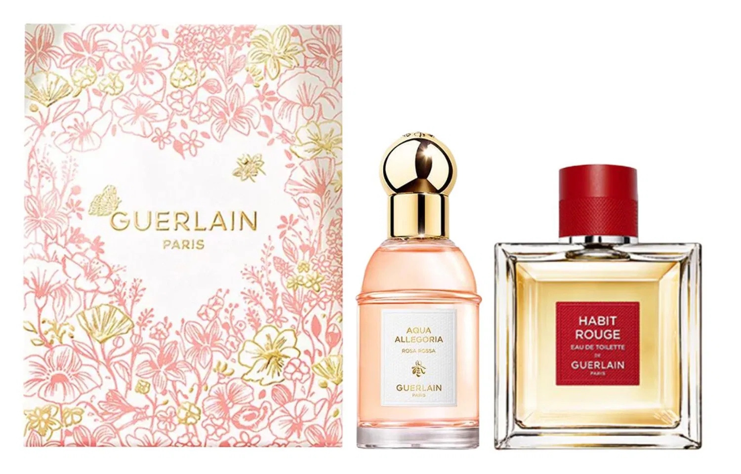 Набор парфюмерной воды Rose Perfume и Full Bloom Perfume, 75 мл + 100 мл, GUERLAIN, Красный