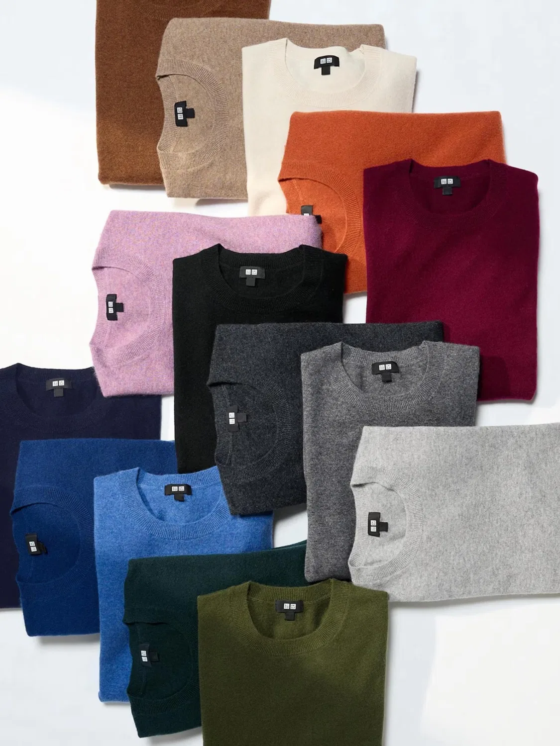 Свитер с круглым вырезом из кашемира Uniqlo, серо-голубой — фото 2