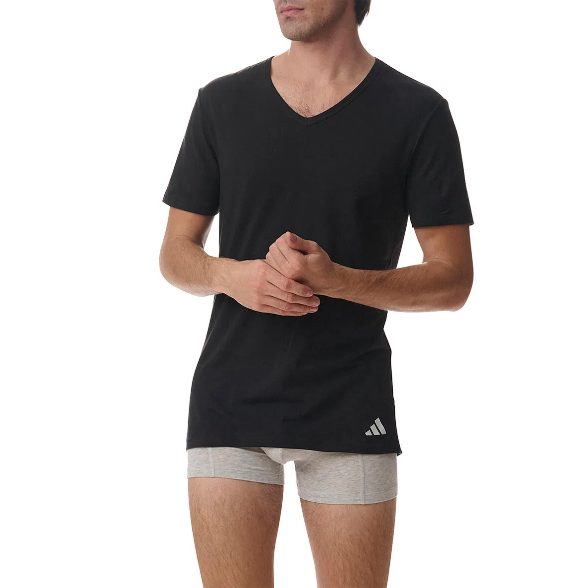 Мужские футболки с V-образным вырезом, 2 шт, adidas, Schwarz — фото 2