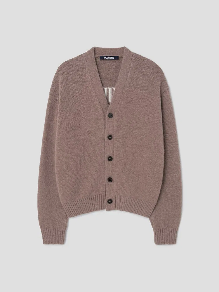 Кардиган с жаккардовым логотипом JACQUEMUS, Light Brown