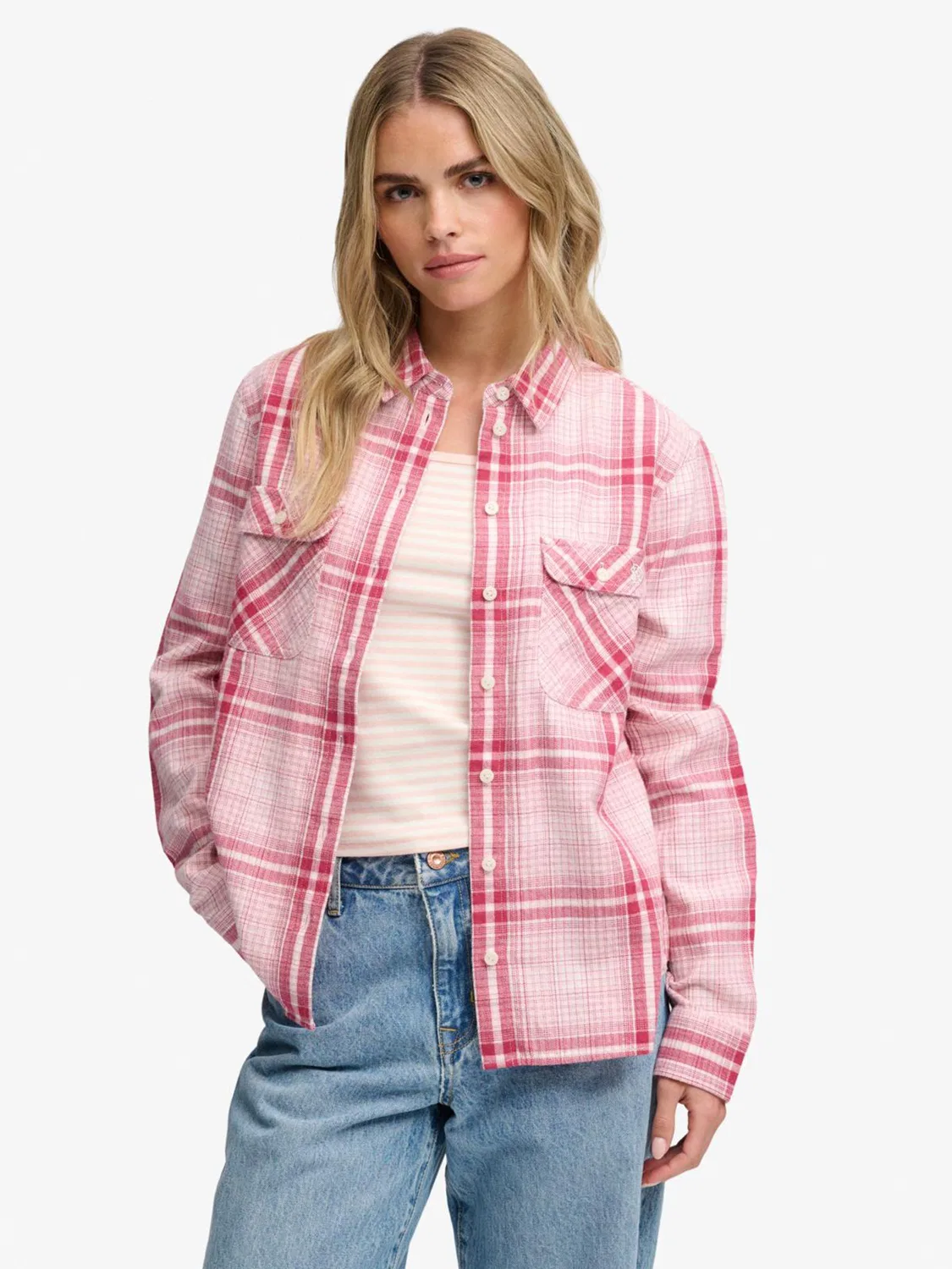 Розовая фланелевая рубашка в клетку Superdry Lumberjack