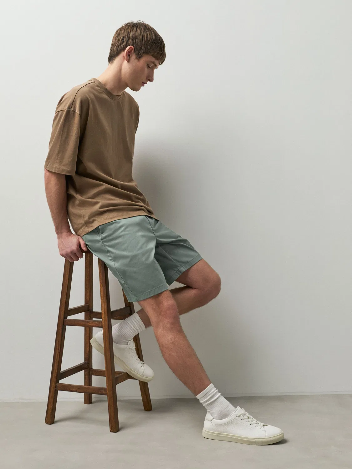 Шорты чинос, Slim Fit Next, зеленый шалфей — фото 4