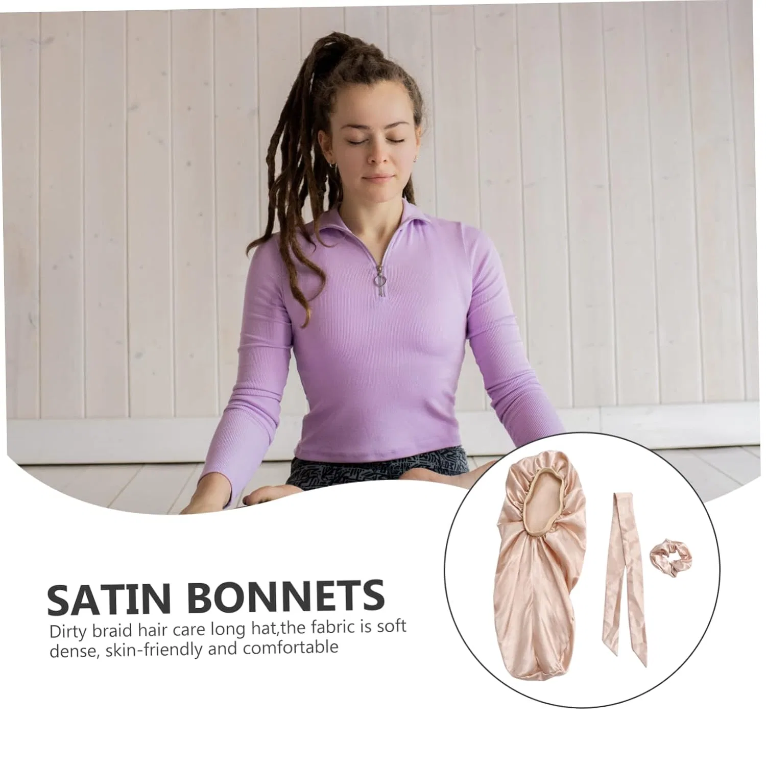 Шапочка для душа атласная, Healvian, набор 6 шт, 69x29 см, As shown — фото 3