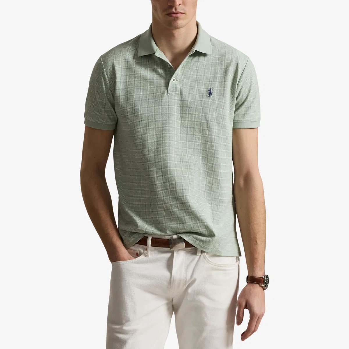 Хлопковая рубашка-поло с вышитым логотипом Polo Ralph Lauren, светло-зеленый — фото 3
