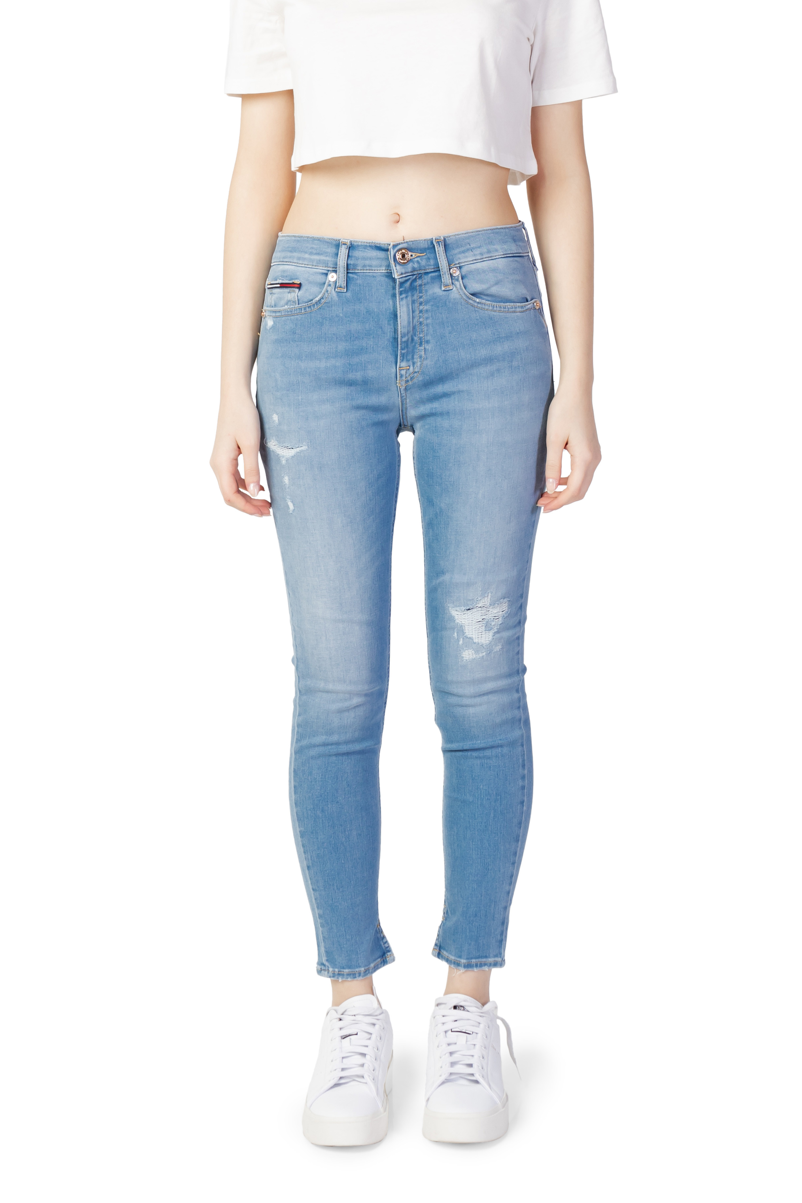 

Джинсы Tommy Jeans зауженные с эффектом потертости, синий