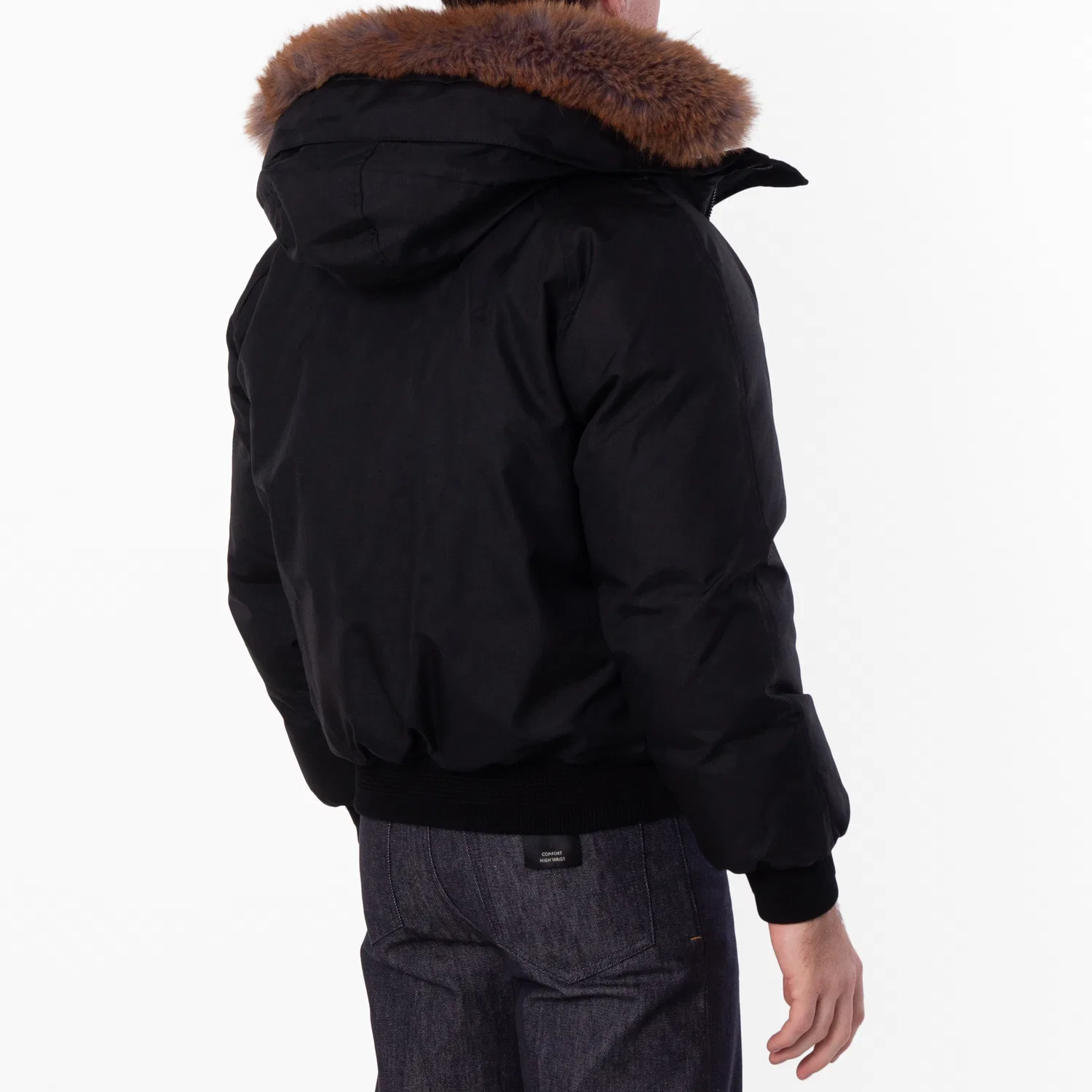 Куртка-бомбер с капюшоном с отделкой из искусственного меха Faux Fur Trim Hooded Bomber Jacket Burberry, Black — фото 3