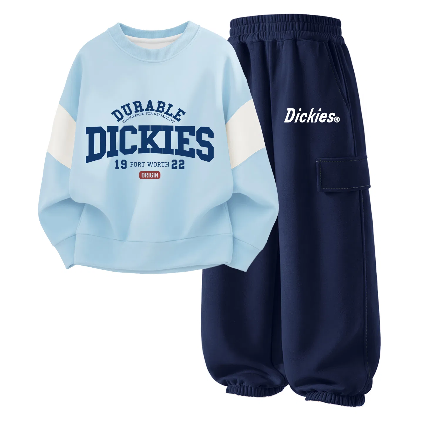 Детский комплект из футера с принтом Surfing Day Dickies, Surfing Day Forest Green/Surfing Day K Light Heather Gray — фото 3