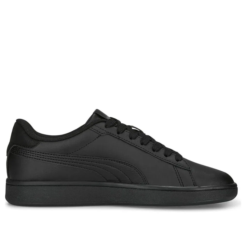 Детские кроссовки с кожаным верхом Smash 3.0 Leather 'Black Shadow Gray' PUMA, Puma Black/Shadow Gray — фото 2