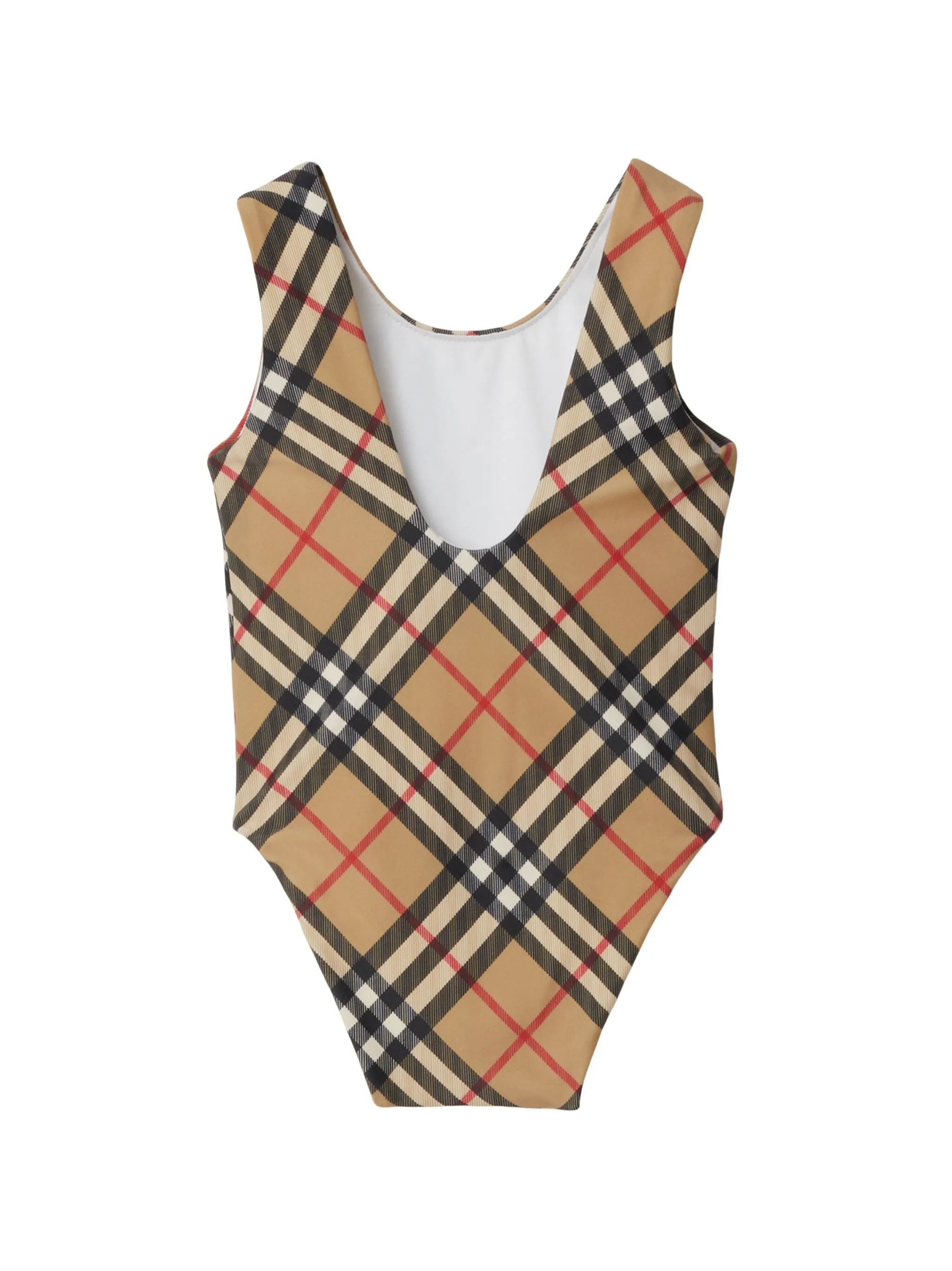 Купальник в клетку Vintage Check Burberry Kids, белый — фото 2